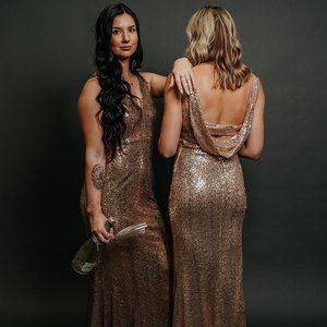 INA Gold Sequin Size S Formal Dress